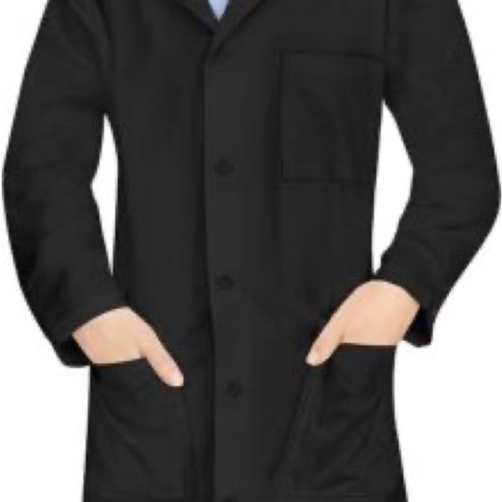 Black Professional Lab Coat, Size Medium